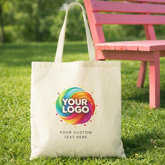 Simple Custom Logo and Text Business Tote Bag