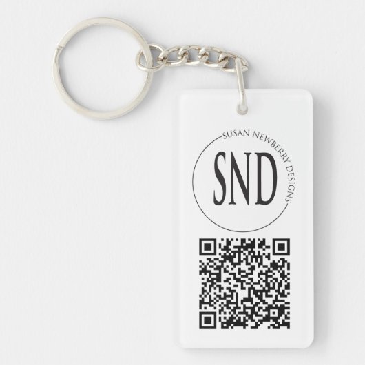 Simple Custom Logo QR Code Business Sleutelhanger (Voorkant)