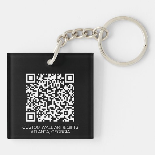 Simple Custom Logo QR Code Business Sleutelhanger (Achterkant)