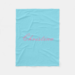 Simple Custom Name Fleece Blanket Deken