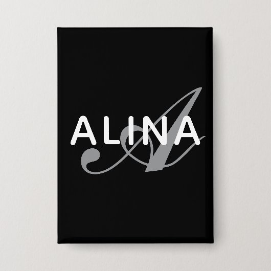 Simple Custom Name Monogram Design Rectangle Button (Voorkant)