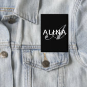 Simple Custom Name Monogram Design Rectangle Button (Insitu)