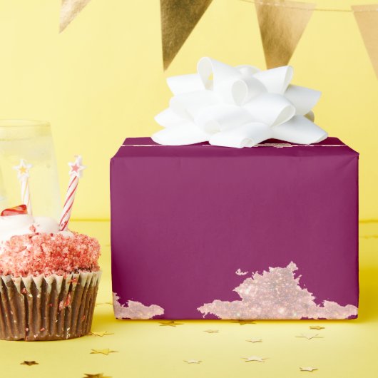 simple custom pink purple sparkle add you name let cadeaupapier (Verjaardagsfeest)