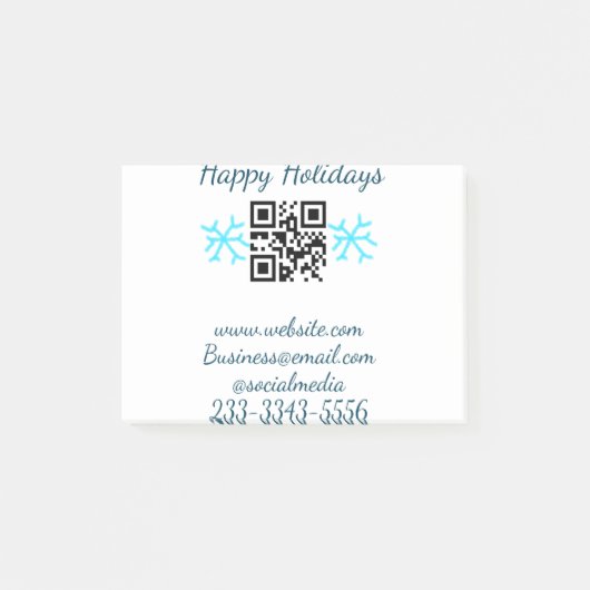 simple custom QR code add your name text Classic Post-it® Notes (Voorkant)