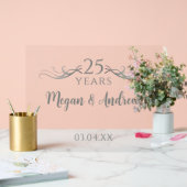 Simple Custom Script 25th Wedding Anniversary Acryl Bord (Huwelijk)