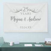 Simple Custom Script 25th Wedding Anniversary Spandoek (Beurs)