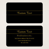 Simple Customizable Gold & Black Text Design  (Devant & derrière)