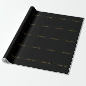 Simple Customizable Gold & Black Text Design  Cadeaupapier (Uitgerold)