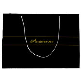 Simple Customizable Gold & Black Text Design  Groot Cadeauzakje (Achterkant)