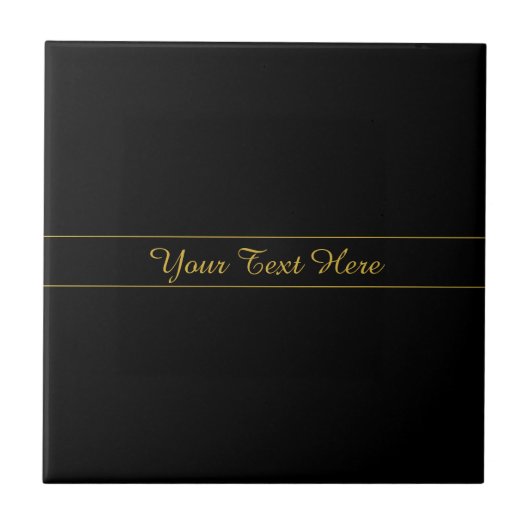 Simple Customizable Gold & Black Text Design  Tegeltje (Voorkant)