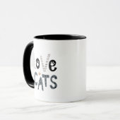 Simple Cute Adorable Love Cats Paw Prints Sleek Mok (Voorkant links)