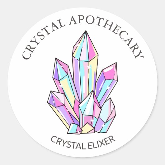 Simple Cute Apothecary Crystal Elixir Ronde Sticker (Voorkant)