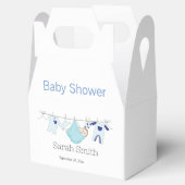 Simple Cute Blue Boy Clothesline Baby shower Bedankdoosjes (Geopend)