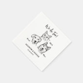 Simple Cute Cat Dog Pet Wedding Custom Servet (Hoek)