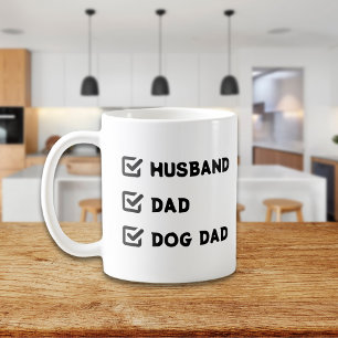 Simple Cute Checkbox Husband, papa, Dog dad Koffiemok