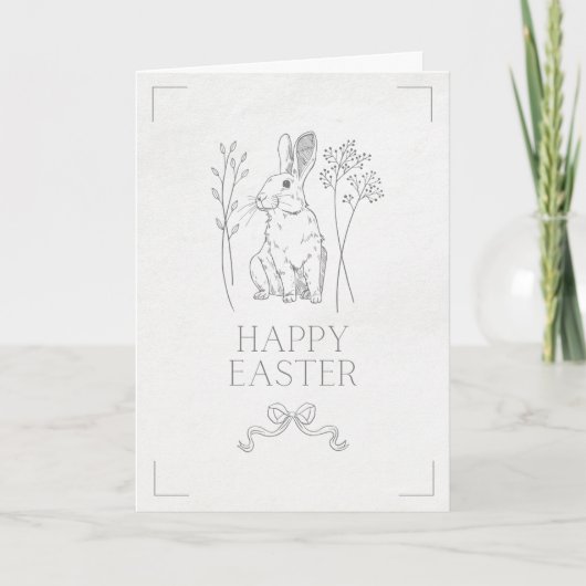 Simple & cute Easter bunny Easter card Kaart (Voorkant)