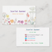 Simple Cute Floral Visitekaartje (Voorkant / Achterkant)