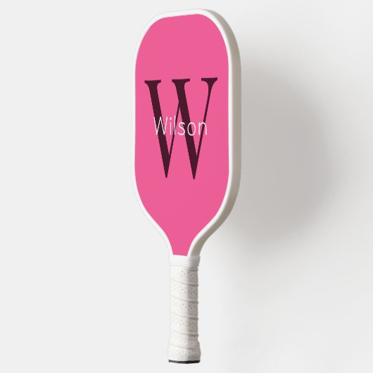 Simple Cute & Girly Pink Monogram Initiaal & naam Pickleball Paddle (Links)