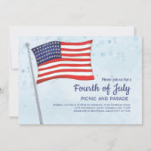 Simple Cute Red White Blue, vierde juli vlag Kaart (Voorkant)