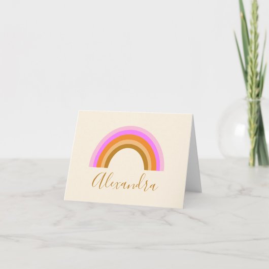 Simple Cute Retro Rainbow Nom de script personnali (Devant)