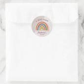 Simple Cute Retro Rainbow Personalized Gift From  Ronde Sticker (Tas)