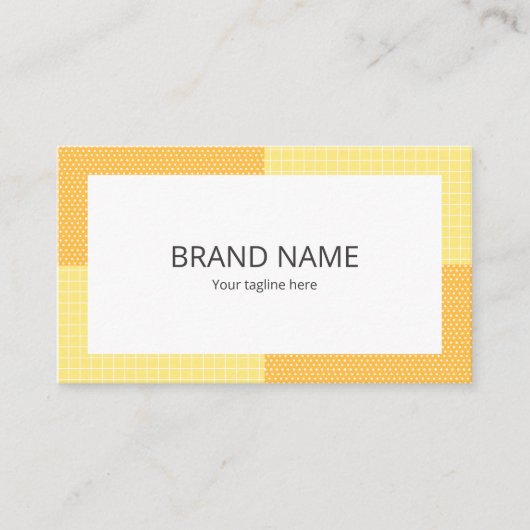 Simple Cute Yellow Orange Dot Check Pattern Backgr Visitekaartje (Voorkant)