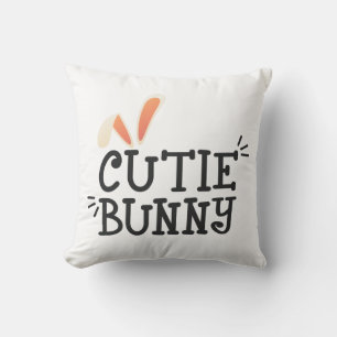 Simple Cutie Bunny Easter Typography Sierkussen