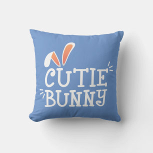 Simple Cutie Bunny Easter Typography Sierkussen