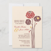 Simple Dahlia - Autumn Rustic Textured Wedding Kaart (Voorkant)