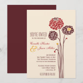 Simple Dahlia - Autumn Rustic Textured Wedding Kaart (Voorkant / Achterkant)