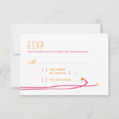 Simple Dahlia - Mariage rose et orange RSVP (Devant)