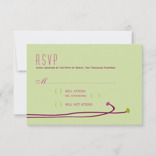 Simple Dahlia - Vert & Violet RSVP (Devant)