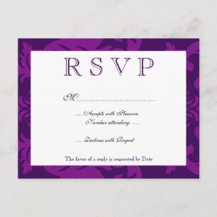 Simple Damask Eggplant RSVP