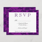 Simple Damask Eggplant RSVP (Voorkant / Achterkant)