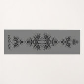 Simple Damask Pattern Monogramed Yogamat (Voorkant (horizontaal))