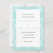 Simple Damask Robin's Egg Blue Faire-part de maria (Devant)