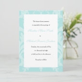 Simple Damask Robin's Egg Blue Faire-part de maria (Debout devant)