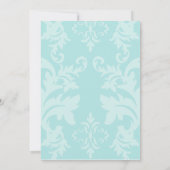 Simple Damask Robin's Egg Blue Faire-part de maria (Dos)