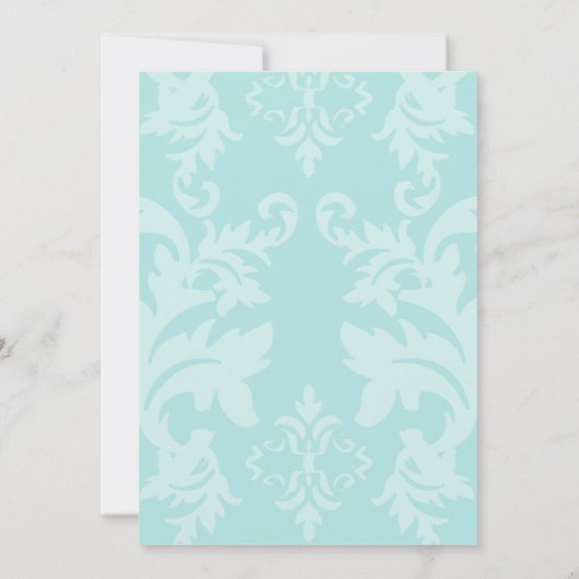 Simple Damask Robin's Egg Blue Faire-part de maria (Dos)