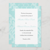 Simple Damask Robin's Egg Blue Faire-part de maria (Devant / Derrière)