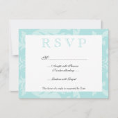 Simple Damask Robin's Egg Blue RSVP (Devant)