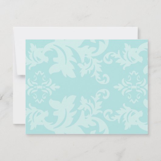 Simple Damask Robin's Egg Blue RSVP (Dos)