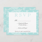 Simple Damask Robin's Egg Blue RSVP (Devant / Derrière)
