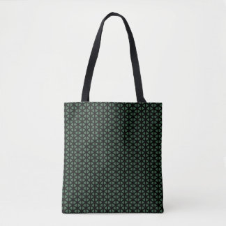 Simple dark green and black line patterned Tote Draagtas