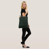 Simple dark green and black line patterned Tote Draagtas (Op model)