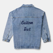 Simple Dark Midnight Blue Script Text Sjabloon Denim Jacket (Achterkant)