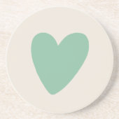 Simple Deafoam Mint Green Heart Dessous de verre e (Devant)