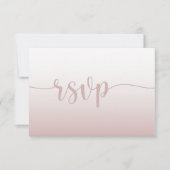 Simple dégradé rose calligraphie Mariage RSVP (Devant)