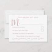 Simple dégradé rose calligraphie Mariage RSVP (Dos)