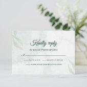 Simple Delicate Floral Wedding RSVP Card (Debout devant)